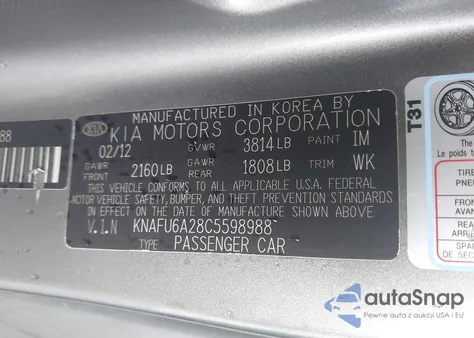 2012 Kia Forte Koup Ex из США, поврежденный, VIN KNAFU6A28C5598988